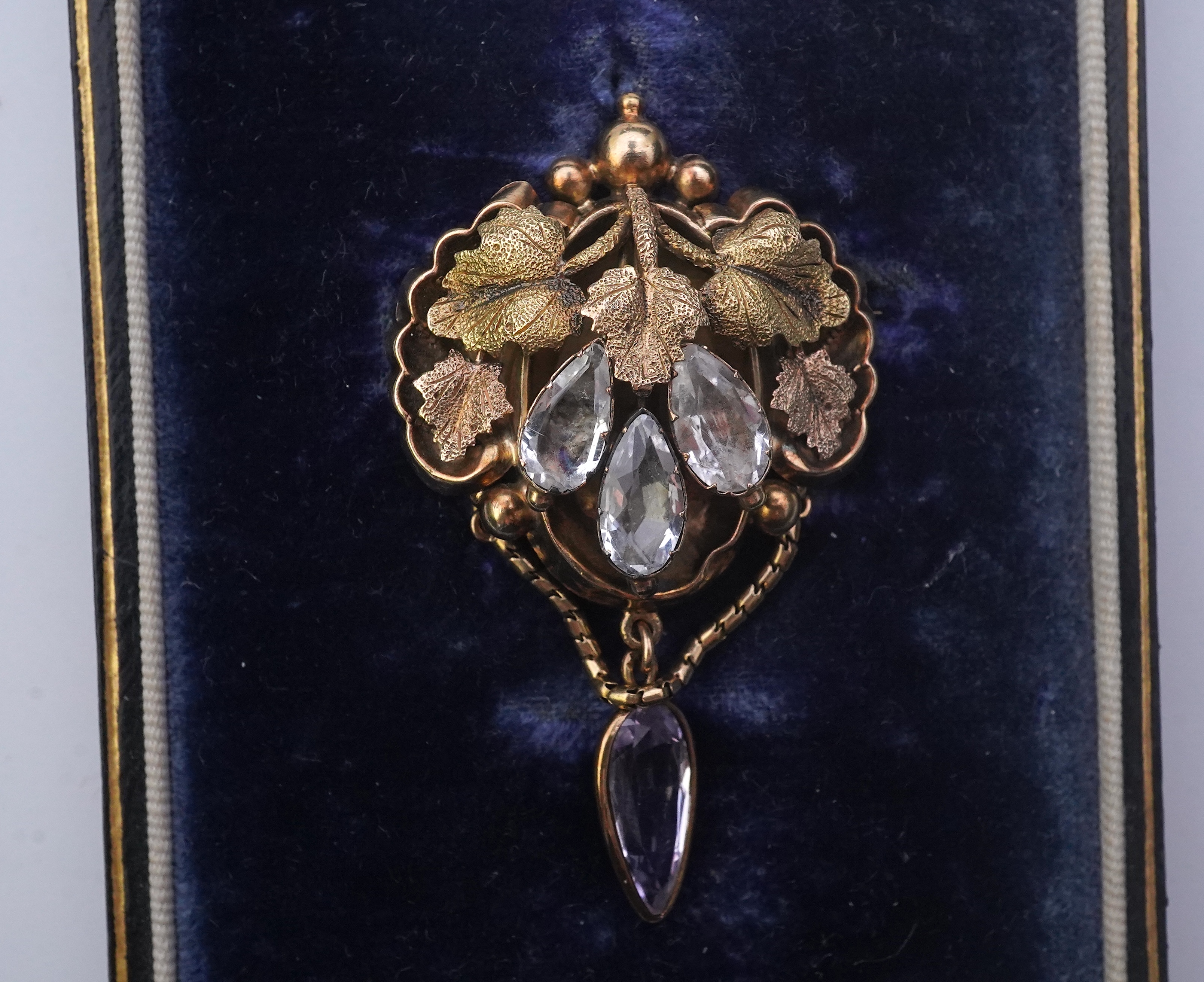 A topaz brooch, mid 19th century